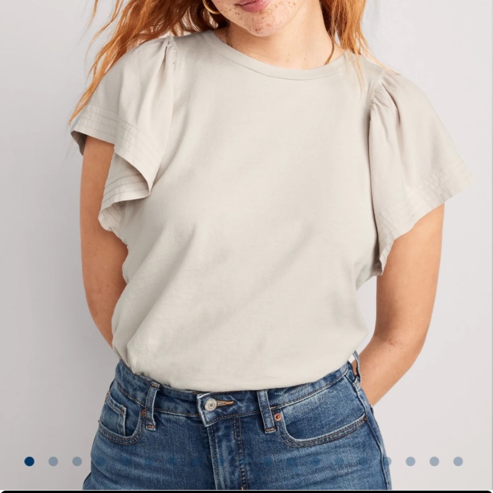 NWT Old Navy medium beige flutter sleeve t-shirt
